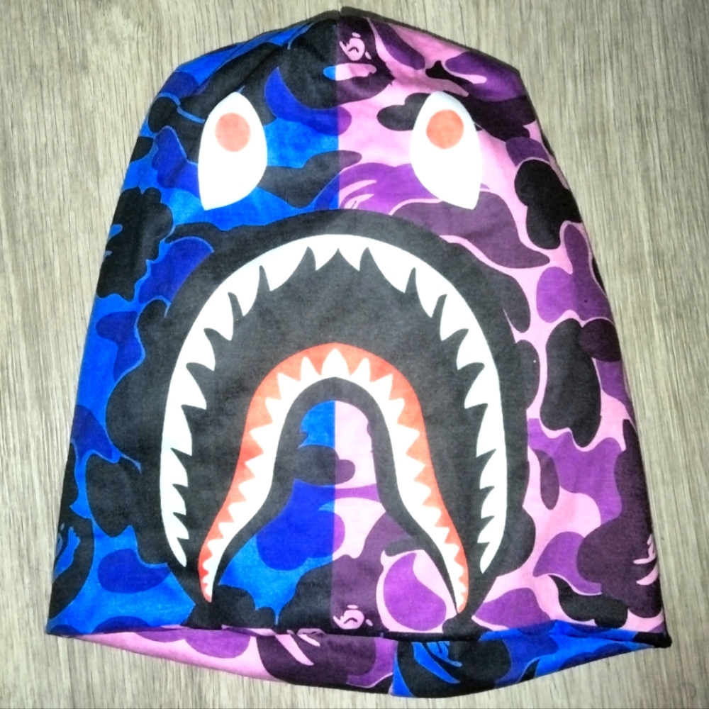 Bape Reversible Skully Hat, Purple and Blue